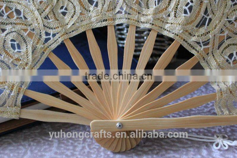 Beautiful lace bamboo fan for ladies