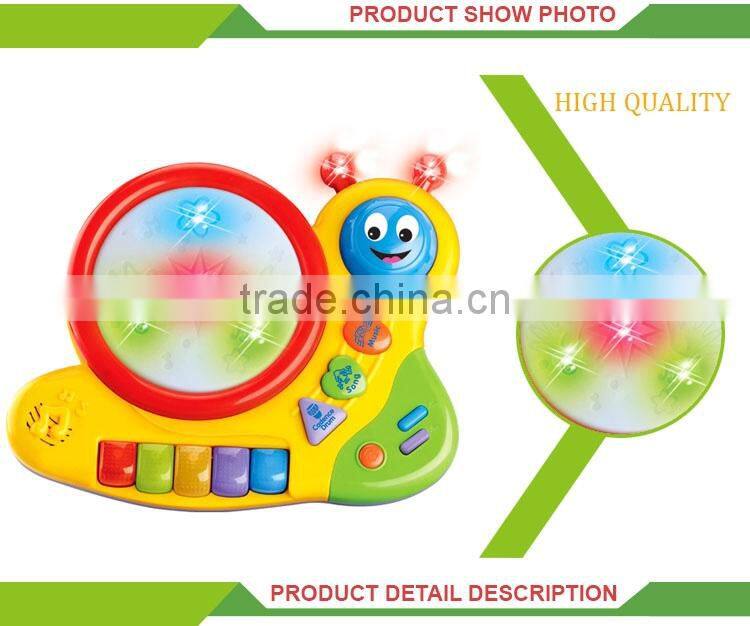 Most popular plastic musical piano cartoon turbo snail toys