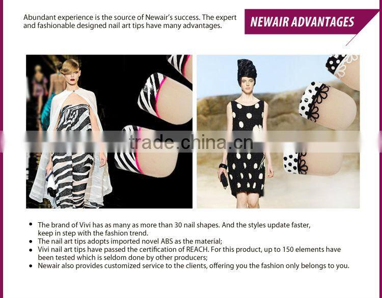 Cheap Price Wholesales Fashion Color false french nail tips Mix Design