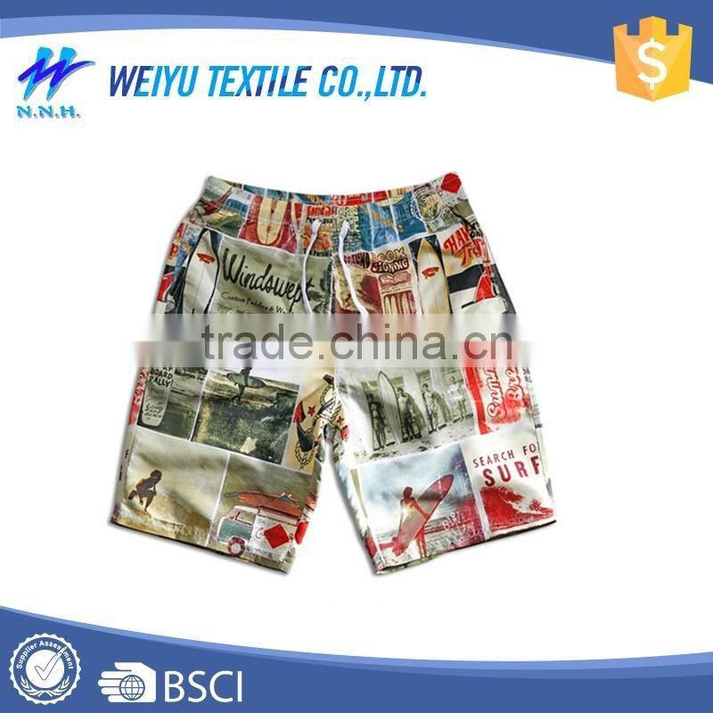 Printed vintage funny fabric beachwear swimwear for man