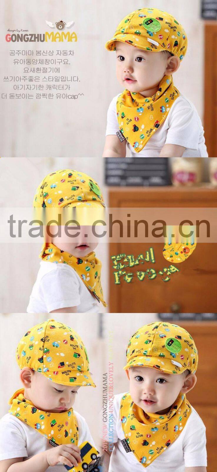 Wholesale New Style Cute Cartoon Neutral Cotton Snapback Bassball Cap Baby Hat