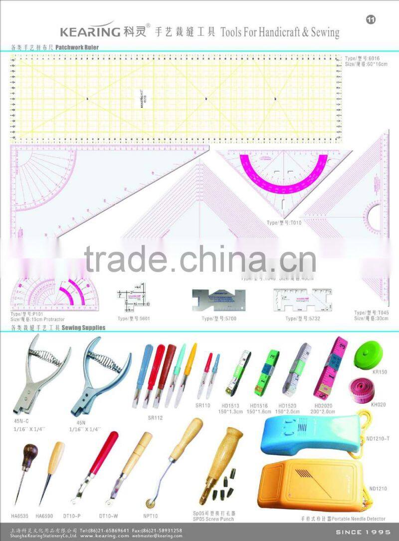 OEM quilt rulers and templates, 3mm thickness Arcylic patchwork ruler # KPR65D