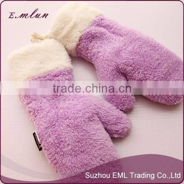 JUST ARRIVED Cute Winter Blue Red Plush Beard Girls Gloves