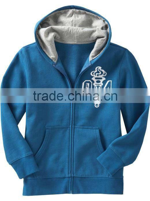 CHILDREN PRINTED ZIP UP HOODY WITH CONTRAST INNER LINING
