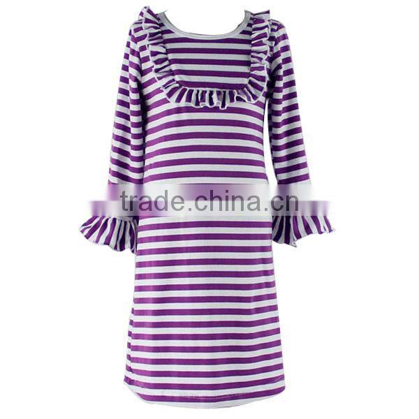 2017 smocked children clothing wholesale girl dresses cotton ruffle bib long sleeve dresses