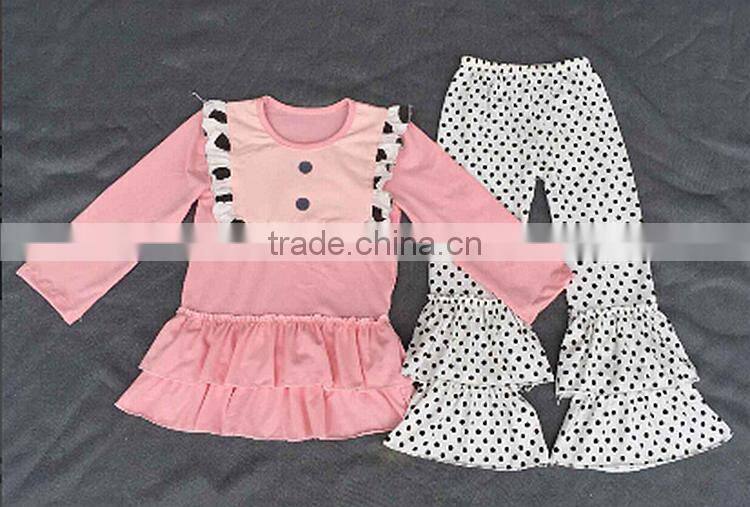 wholesale Happy fall Halloween boutique sets baby girls outfit wholesale boutique outfit orange dress ruffle pant remake outfits