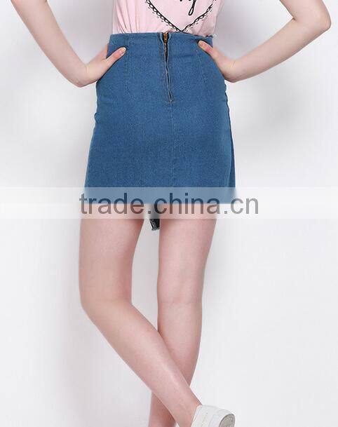 EY1844D Fashion Hot Sexy Denim Mini Skirt With Raw Hem For Women