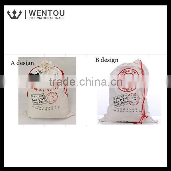 Wholesale Personalized Monogrammed Christmas gift bag with drawstring