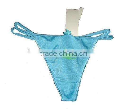 blue silk string/thong bikini