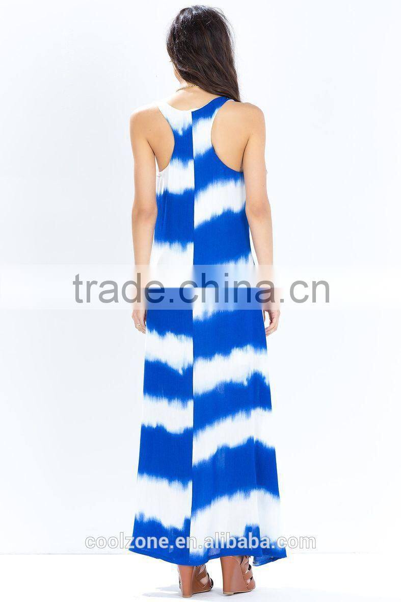 2015 New arrival ocean breeze tye dye summer dress/print beach dress