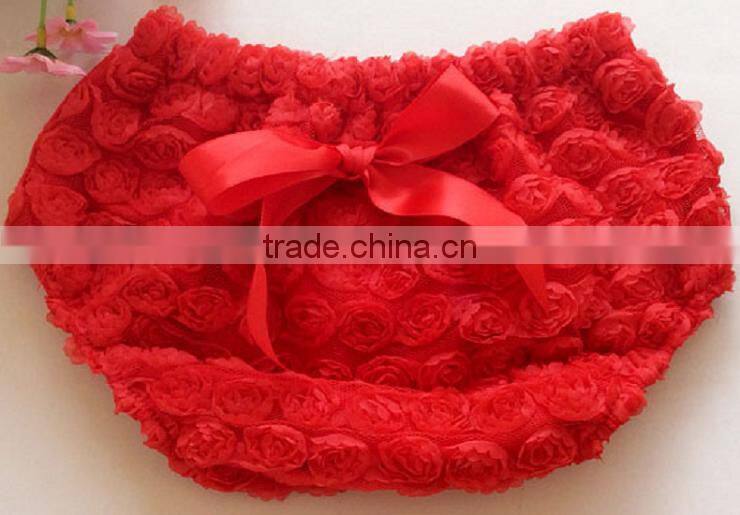 hot pink cotton hot pink chiffon ruffle baby diaper cover/infant rosette diaper cover
