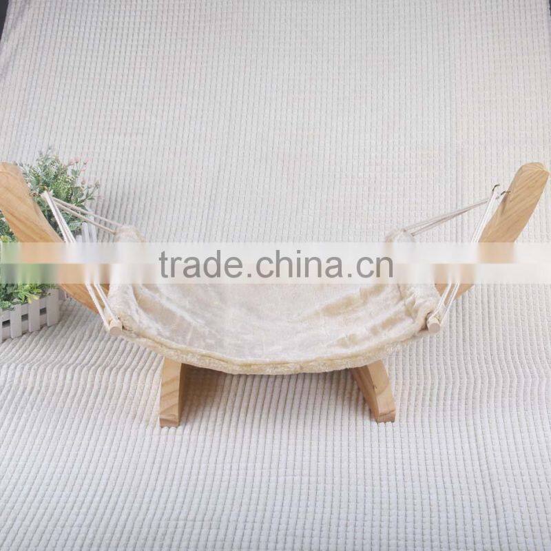 wooden Cat hammock with cushion soft pet bed durable
