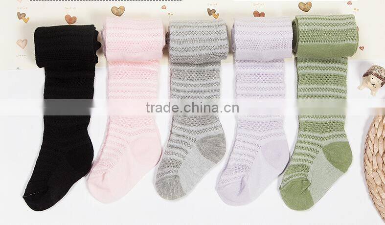2016 Summer net design baby tights thin pantyhose baby open files pants socks