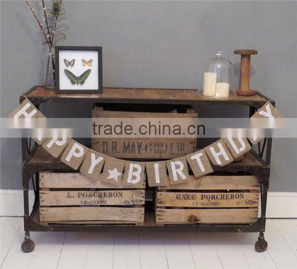 Happy Birthday Rustic Burlap & Hessian Bunting