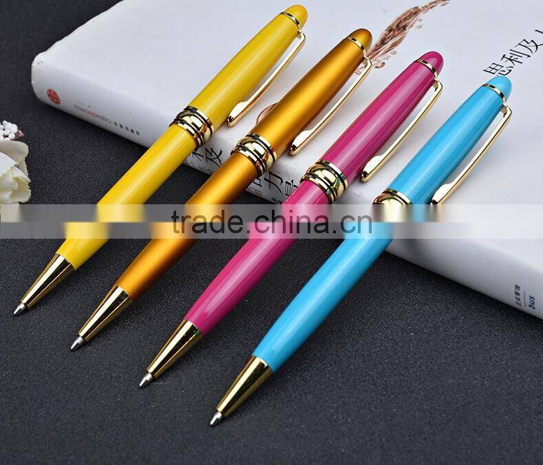 high quality laser Logo heavy ballpoint twist business metal pen box gift set