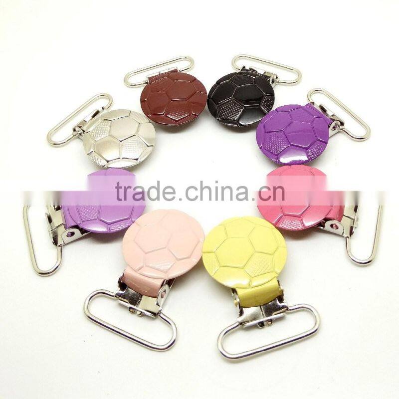 1" Pacifier Suspender Clips Custom Soccer Ball Suspender Clip Mixed Colors