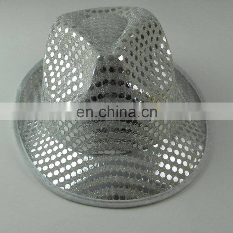 Hot sale fashion yellow paillette party cap and hat