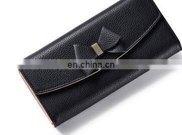 2017 New Arrival Clutch Wallets Bowknot Letter Solid Color Hasp Zipper Horizontal Long Wallet Female Zipper Hasp coin Bag