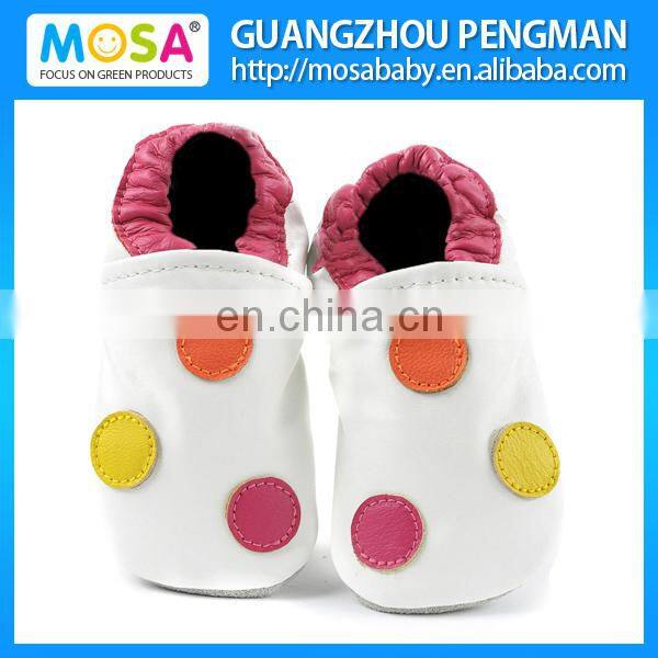 Toddler Girl Soft Sole Genuine Leather White Shoes Cherry Pattern Size 0-4 Years