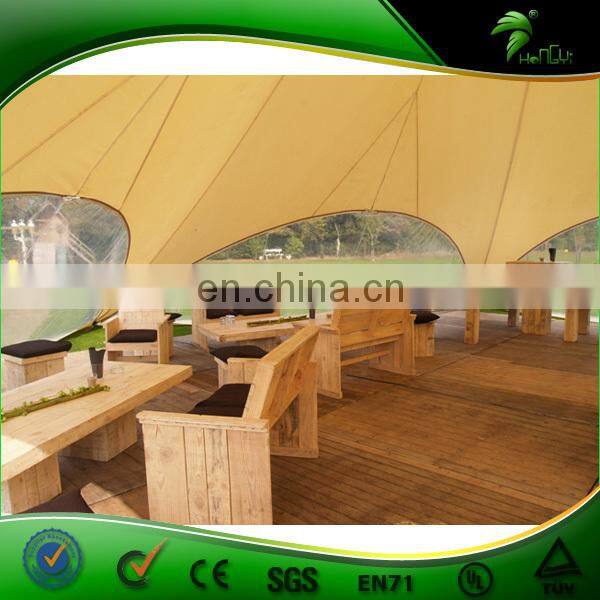 China Manufacturing Waterproof Alloy Beach Star Shaped Hotel Tent, Star Tent for Sale