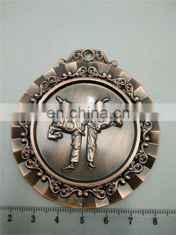 taekwondo competiting game gold metal awords medals high quality custom 3d award metal medal with ribbon