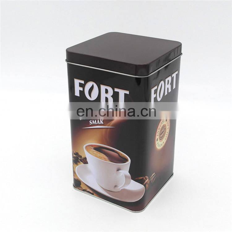 High quality fancy printed square food tin can manufacturer directly supply