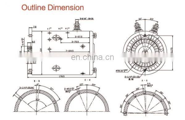 Chinese Wholesale 24v 2200w DC Motor OD 114mm W8950