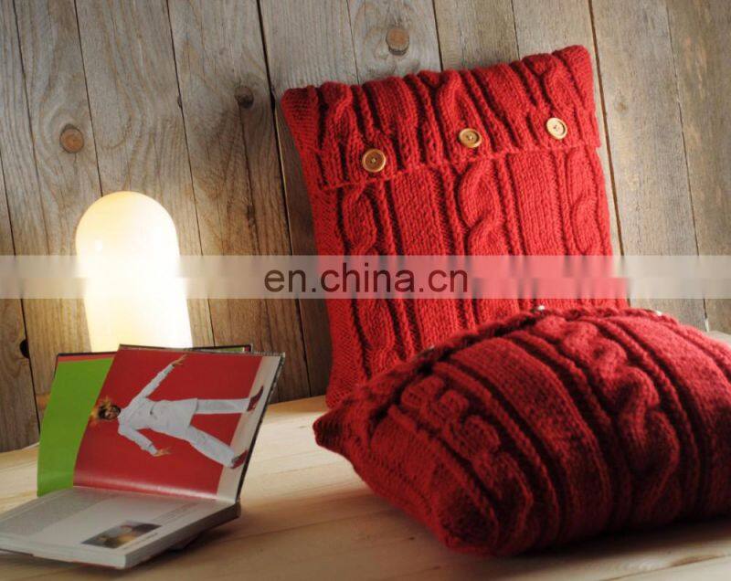 2019 New Design Decorative Plain Knitted Sofa Decorative Pillow Case