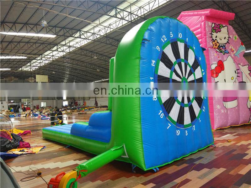 2 in 1 movable pop up inflatable jump sticky suit wall, outdoor PVC air throw dart board for sale