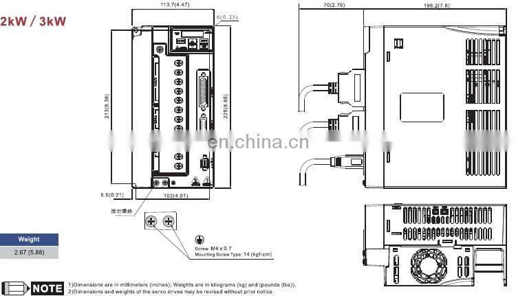 Delta 2kw servo motor and driver kit ECMA-E21320RS + ASD-B2-2023-B