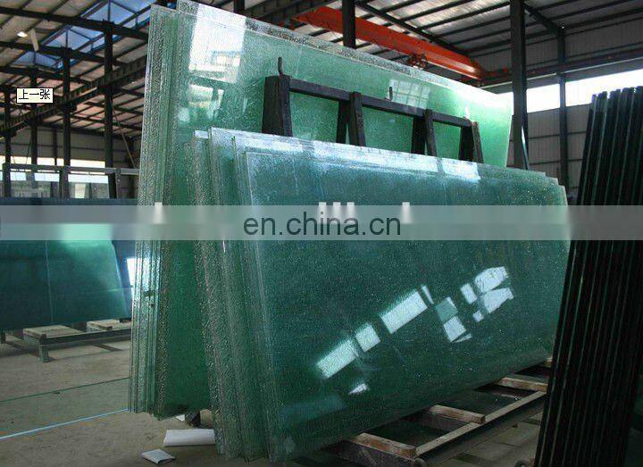 China high quality decorative tempered cracked glass broken glass table