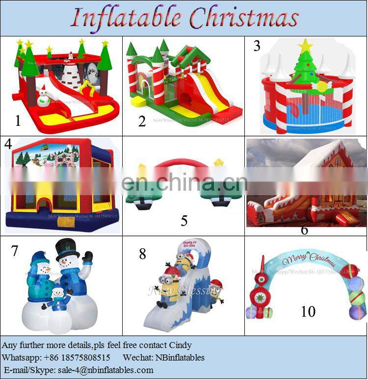 Inflatable Advertising 25ft christmas inflatable santa,outhouse Inflatable Christmas Bouncer Castle decoration