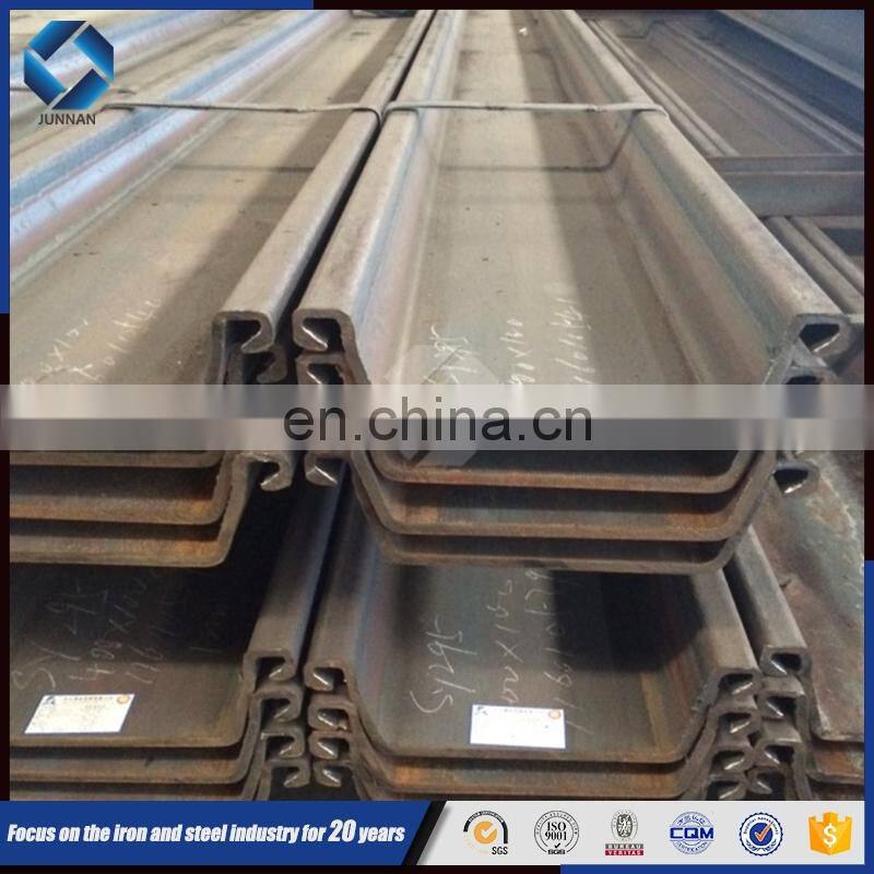 Tangshan JINXI Hot rolled SY295 larsen steel sheet pile for harbor construction
