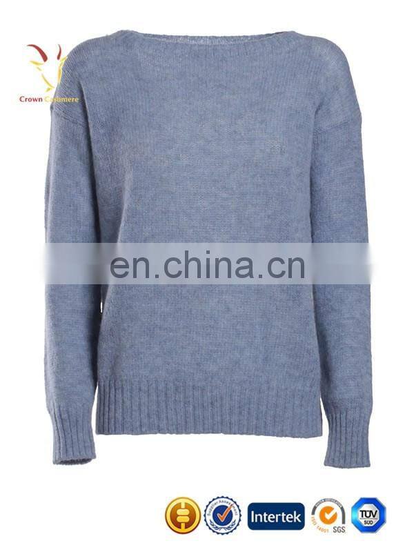 Women Crew Neck Breathable Cashmere Sweaters Pullover