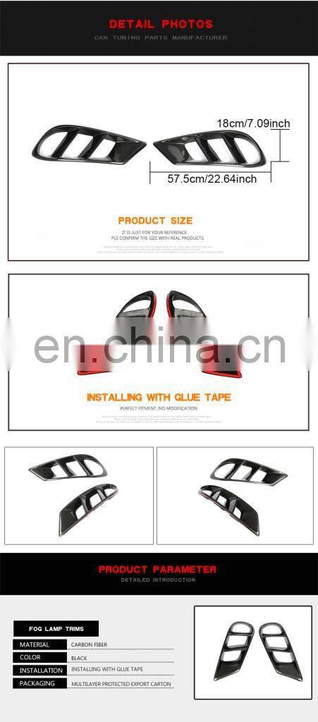 Carbon Fiber Front Bumper Air Vent Cover Trim Fog lamp Mesh Grill Frame For Mercedes Benz CLS W218 sport 2014-2017