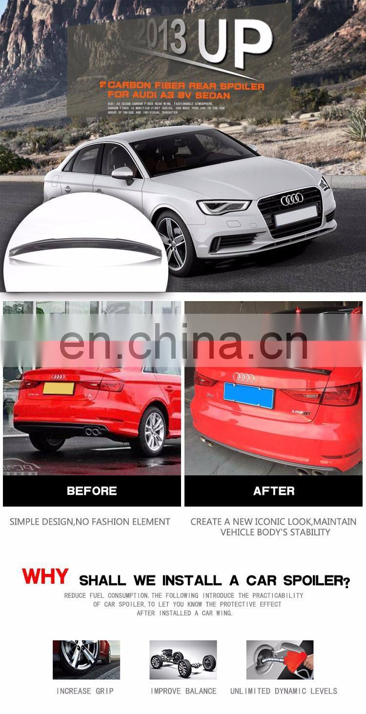 ML Carbon Fiber Delta Wings for Audi A3 S3 8V Sedan 2015 2016