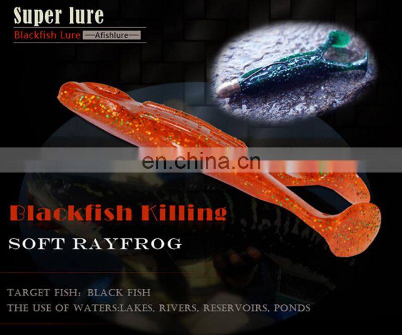 Amazon 9 Colors Choice 105mm 13g Artificial Bait Llastic Lure 2pcs/lot Leurre Souple Rayfrog Black Fish Killing Soft Bait