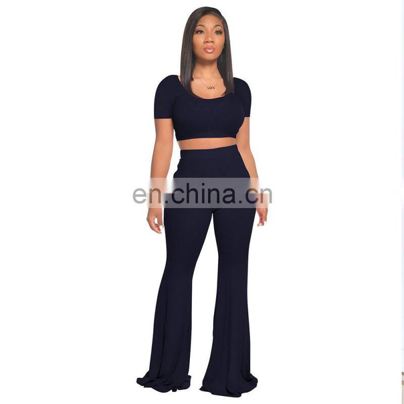2021 Two Piece Set Women Clothing,2 Piece Set Women,Sexy Costumes Crop Top Matching Sets Outfit Two Piece Pants Set
