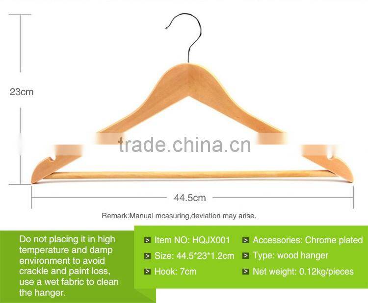 Good quality cloth garment top shirt wooden clothes hanger