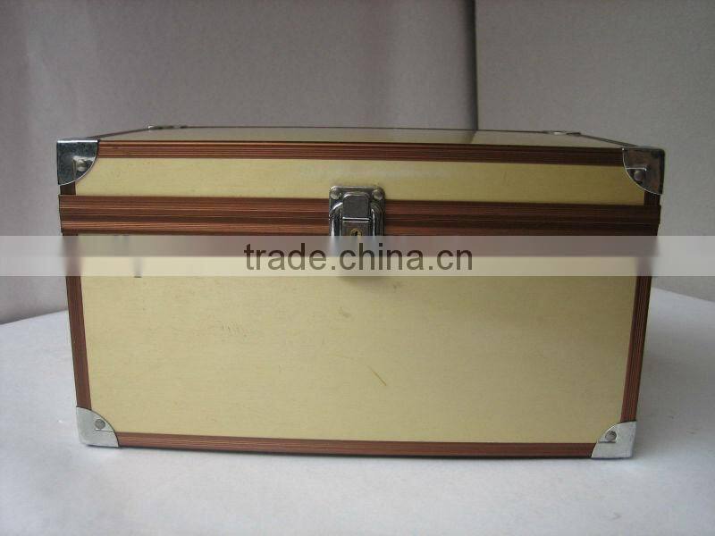 Newest Top Grade Durable PU Lether Luggage Trolley Case Aluminium Suitcase