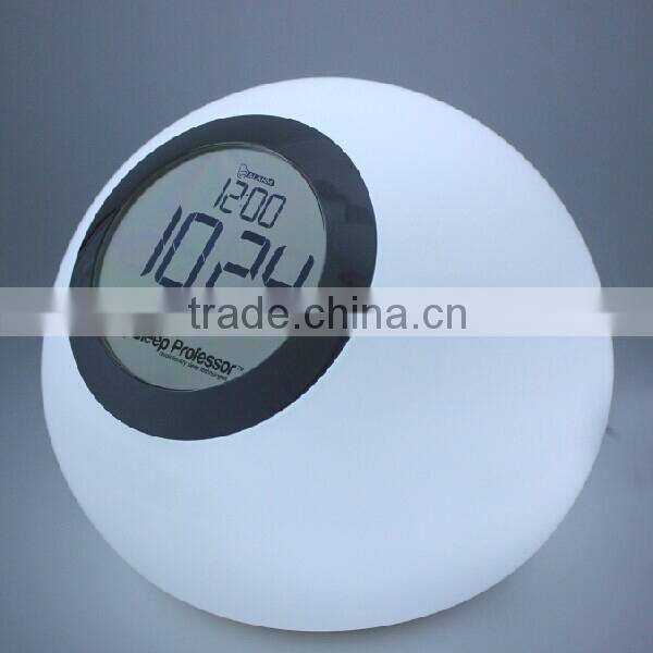 Color changing LED Night Light with clock display stand and alarm clock function