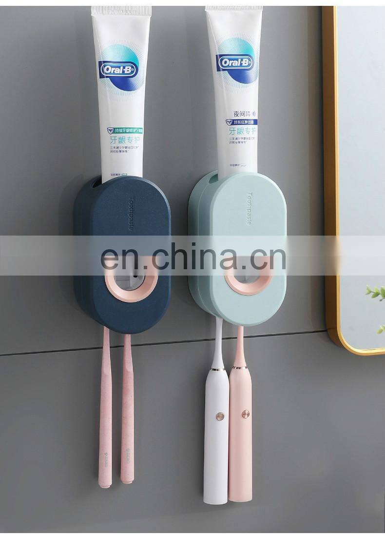 Adhesive Automatic Toothpaste Squeezer Set, Wall-mounted Toothpaste Holder rack Wall Suction Toothpaste Squeezer
