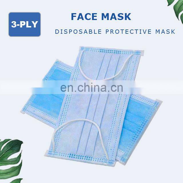OEM Masker 3 ply Disposable Face Mask Earloop Non-woven Surgical Mask Individual Pack