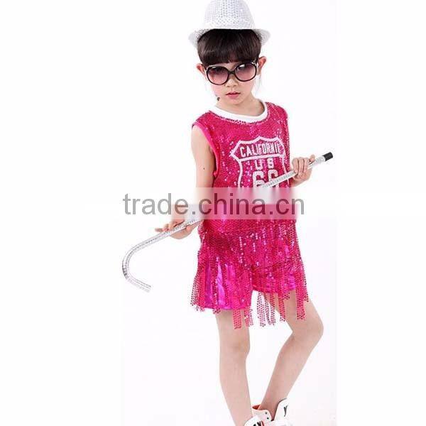 2016 new arrival Children's costumes jazz dance performance school girl dance dress costumes santa dance girls costume