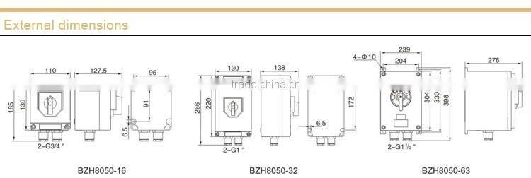Explosion proof Corrosion proof Changeover Switch