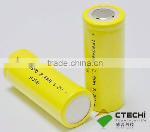 LI-FEPO4 rechargeable 26650 battery