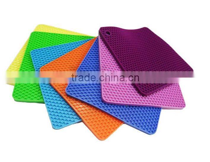 2015 Custom honeycomb shaped Silicone mat/kitchen silicon mats