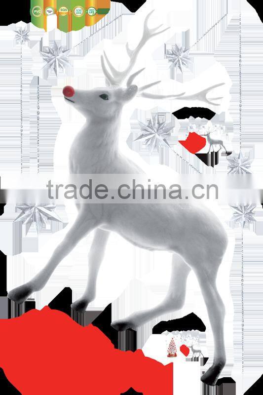 ALFOERVER pvc antelope and christmas tree window decal sticker