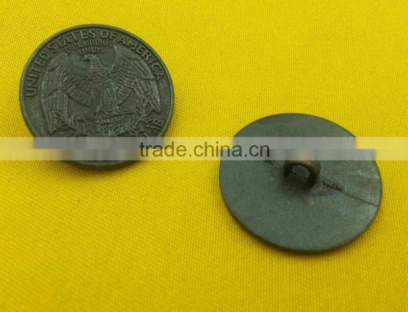 Fancy Metal Shank Button With Owl Logo For Jacket -- MJ1315