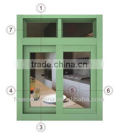 Good quality Indoor durable and cheap aluminum frame sliding window wholesales